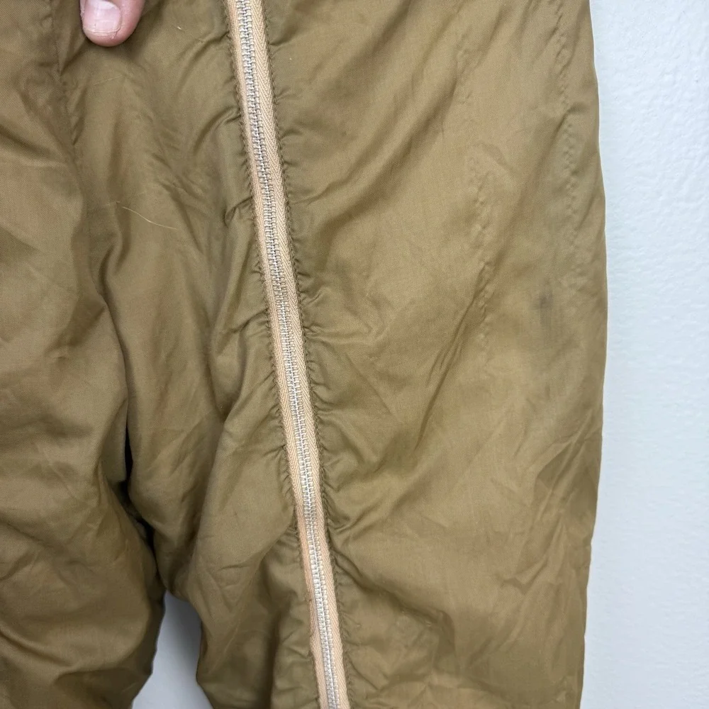 VTG Sears Toddler Snowsuit Brown Cat Embroidery Dual Zipper Faux Fur Hood 24–30M
